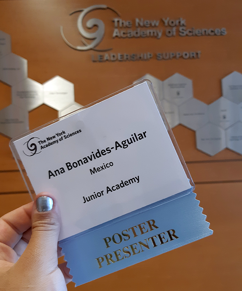 Annie Bonavides alumna de la PrepaTec ganadora de concurso de la Academia de Ciencias de Nueva Yor