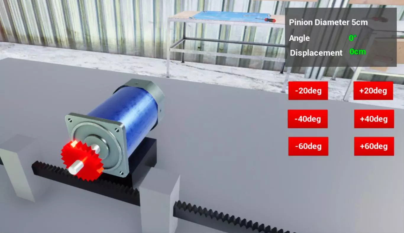 Ejemplo de la aplicación de realidad virtual en bloques del modelo Tec21