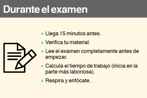 Consejo a la hora del examen