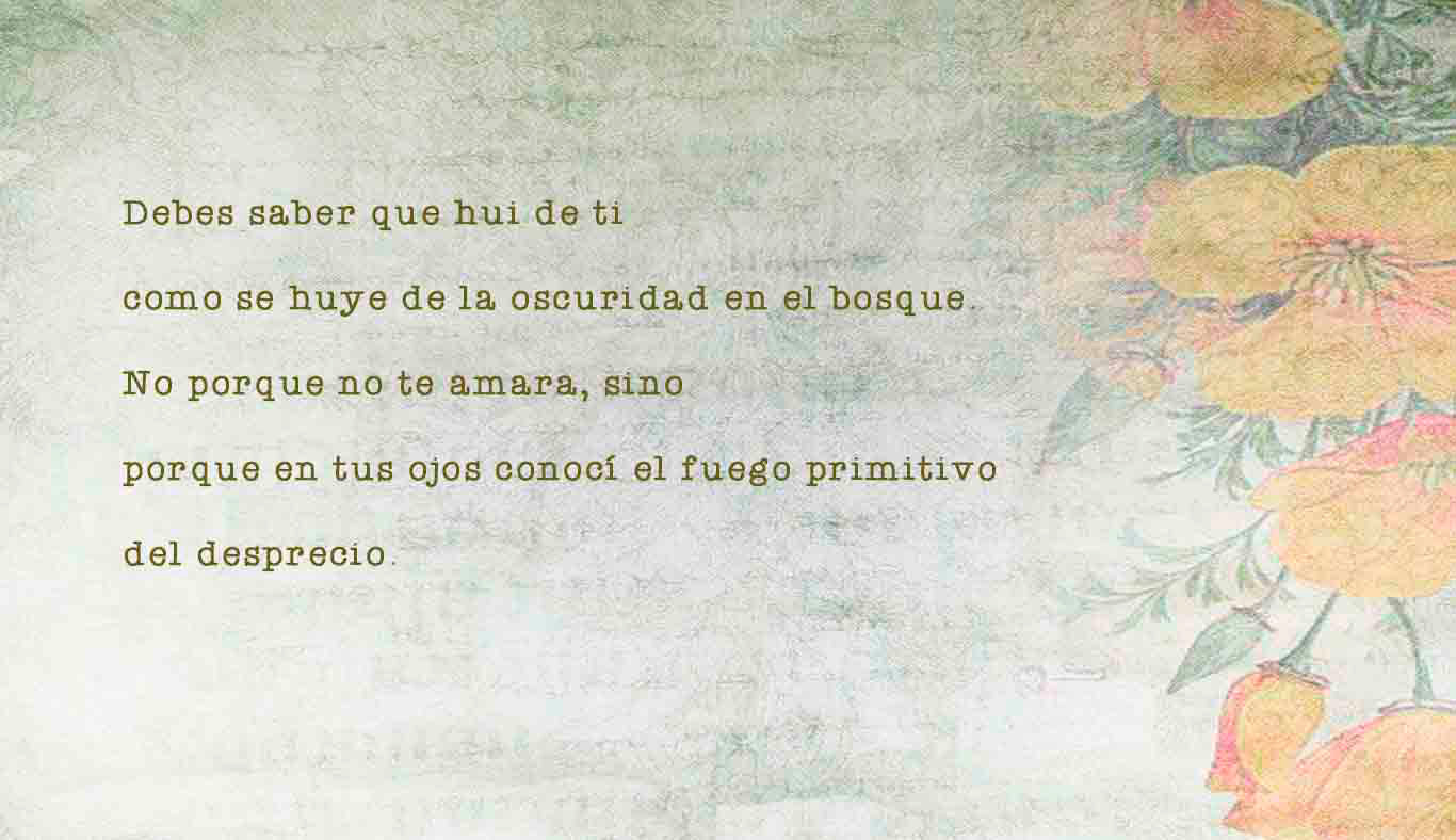 Fragmento del poemario "Si te llega este baúl papá"