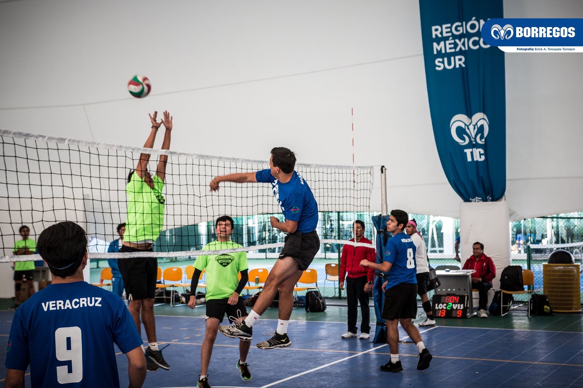 El equipo de voleibol varonil del Tec en Veracruz en partido decisivo en el Intercampus