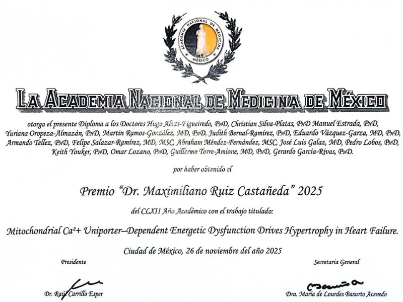 Premio Dr. Maximiliano Ruiz Castañeda 2025.