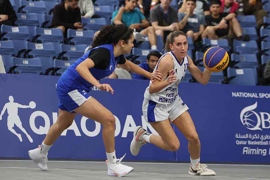 Alejandra Rovira, de Borregos Monterrey en el mundial FISU de basquetbol 3x3.