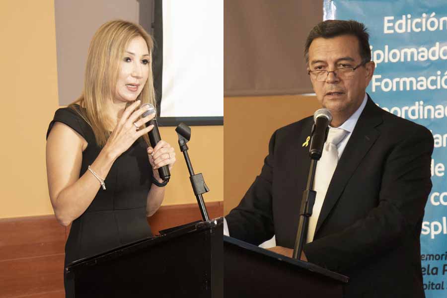 Alma Rosa Marroquín, secretaria de Salud de Nuevo León y José Salvador Aburto, director general del CENATRA.