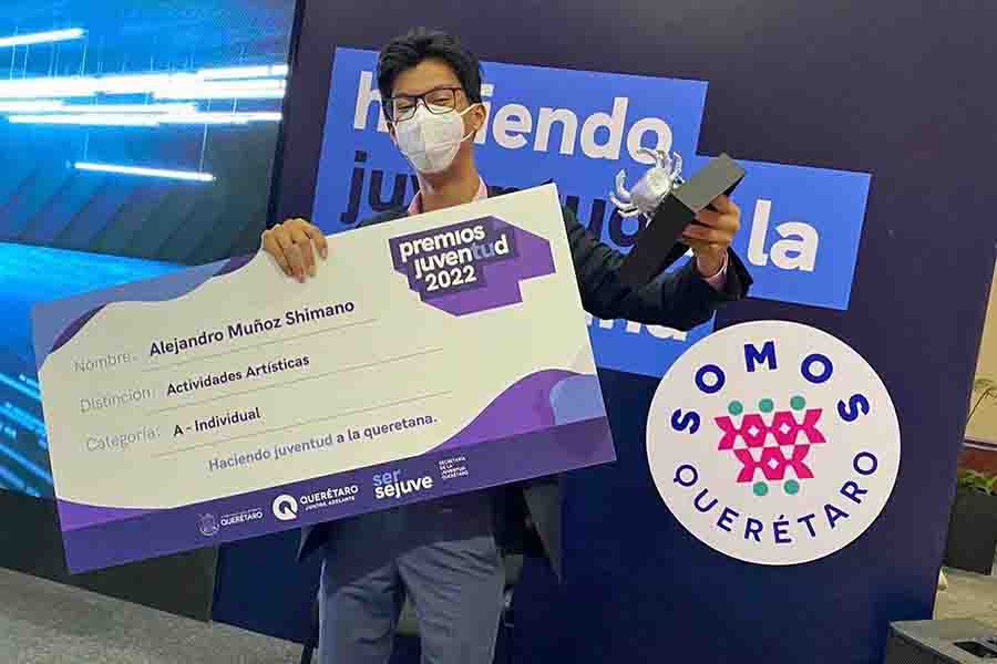 Estudiante del Tec campus Querétaro obtiene primer lugar en Premios Juventud rama Actividades Artísticas 