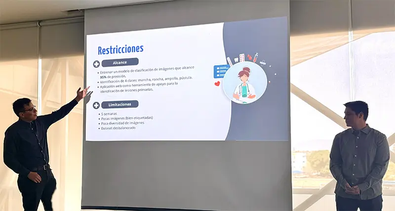 Estudiantes de la Ingeniería del Tecnológico de Monterrey, Campus Cuernavaca desarrollaron una plataforma web basada en la inteligencia artificial para apoyar en la identificación de lesiones primarias en la piel.