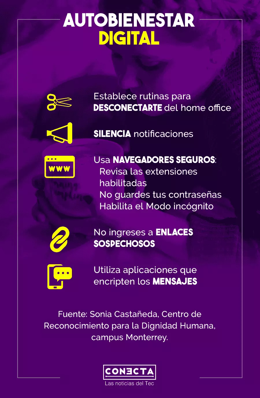 Infografía autocuidado en la red