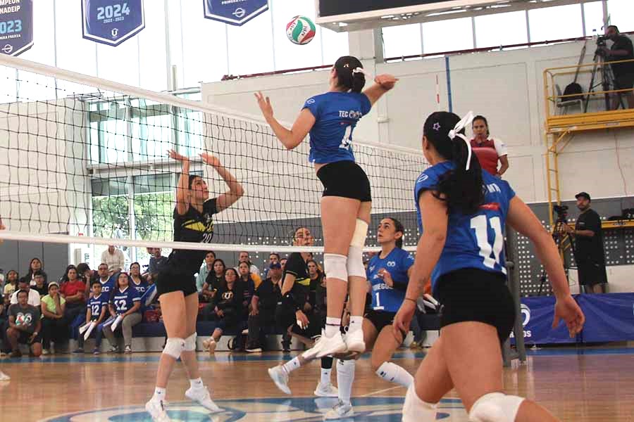 Partido final de voleibol femenil entre Borregos Monterrey y la UDEM.