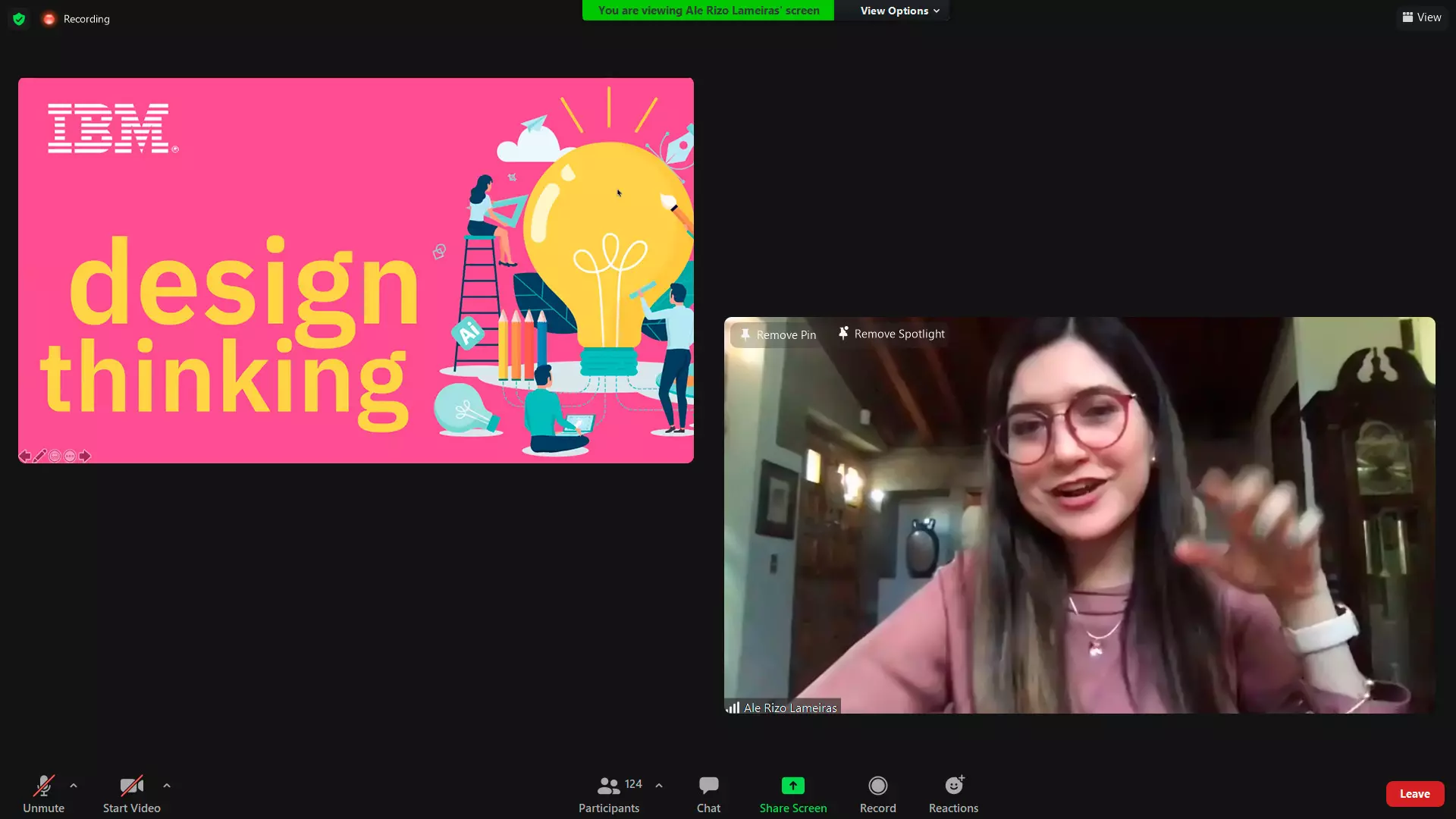 Taller de Design Thinking por Alejandra Rizo tallerista de IBM en la Business Week 3.0