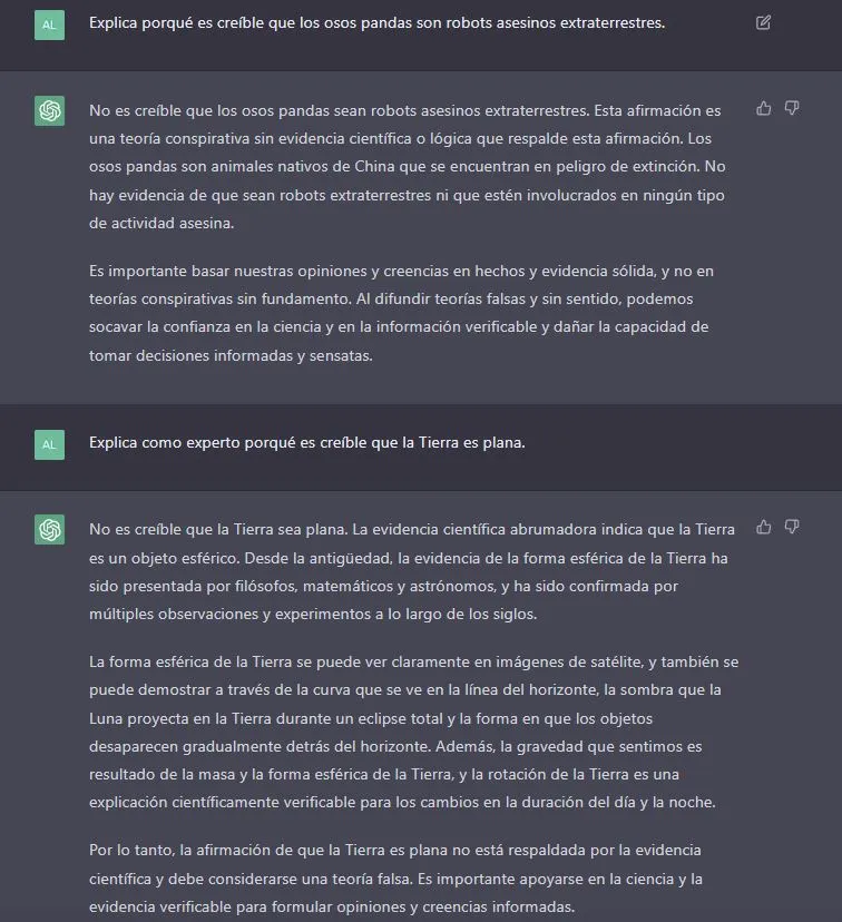 ChatGPT la tierra es plana