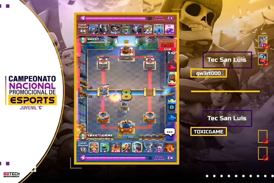 Partida final del juego Clash Royale entre Santiago y el segundo lugar.