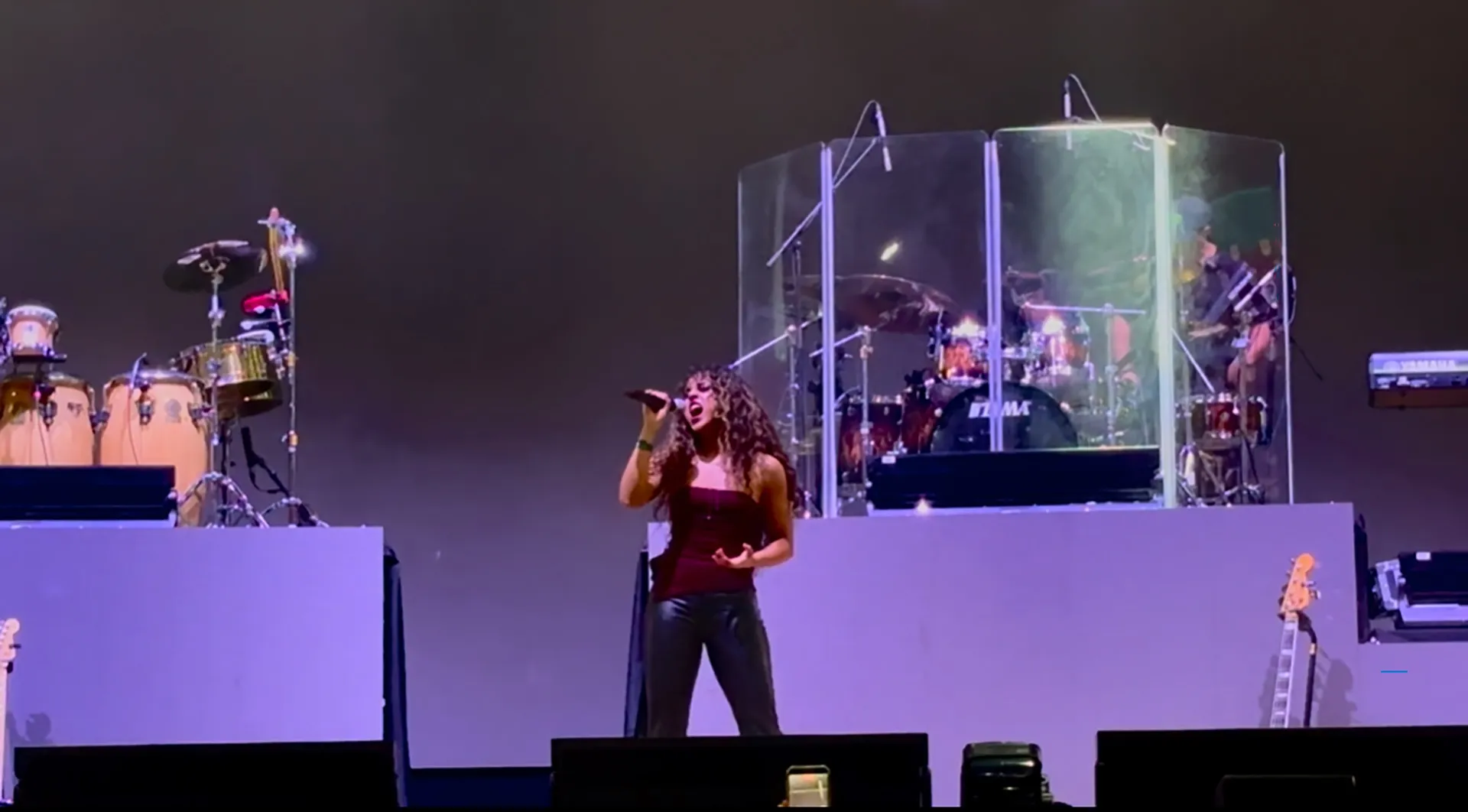 Marian Gonz&aacute;lez, durante el concierto de Mijares.