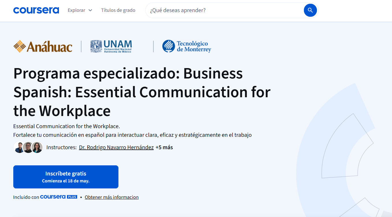 programa especializado business spanis