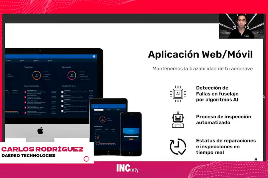 La startup usa inteligencia artificial y drones para revisar las aeronaves y detectar daños.