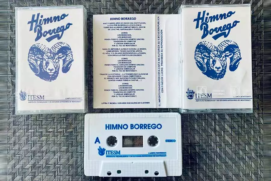 El casete del Himno de los Borregos.