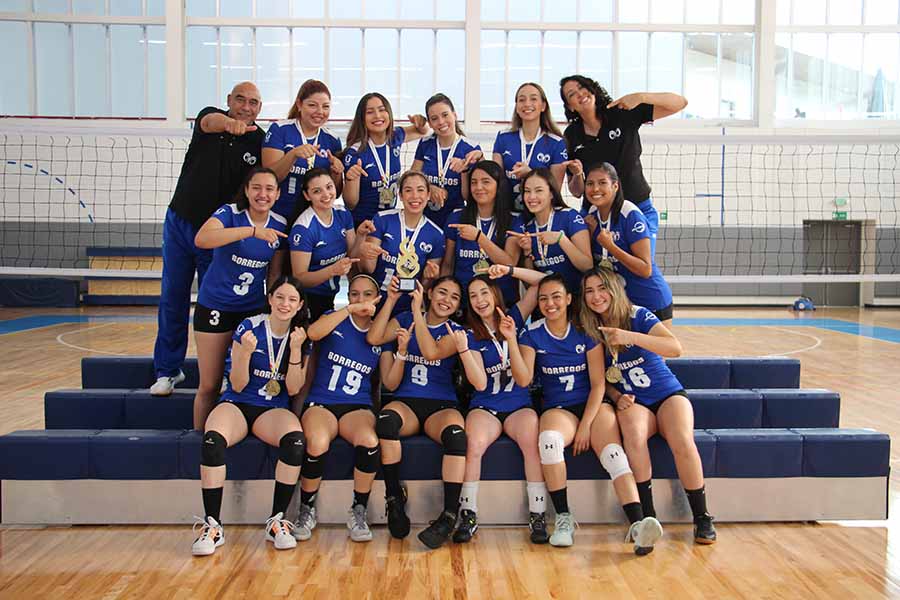 Borregos Monterrey de voleibol femenil que ganó la Universiada Nacional 2022 y 2023.