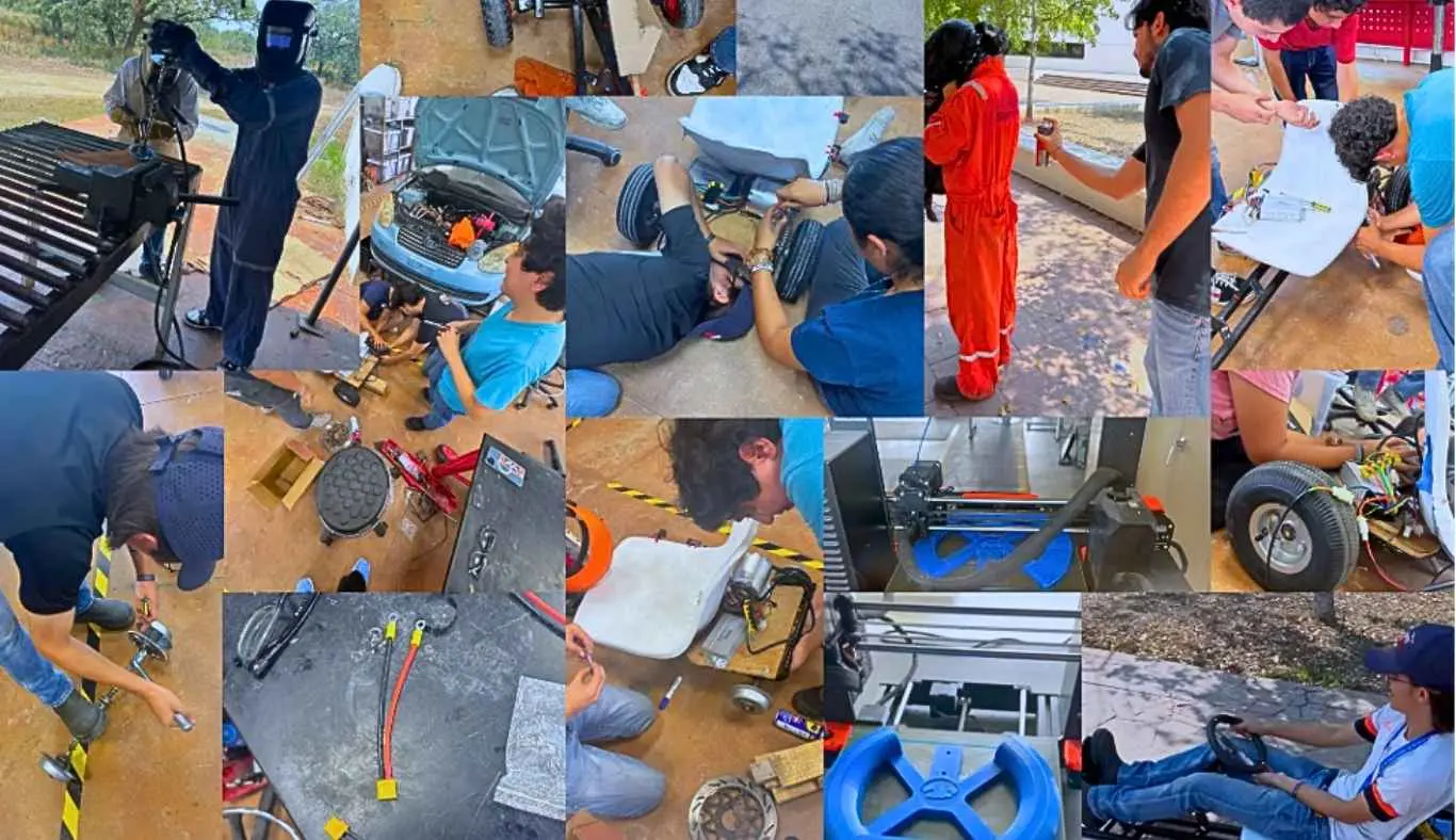 estudiantes Tec Tampico construyendo go karts eléctricos
