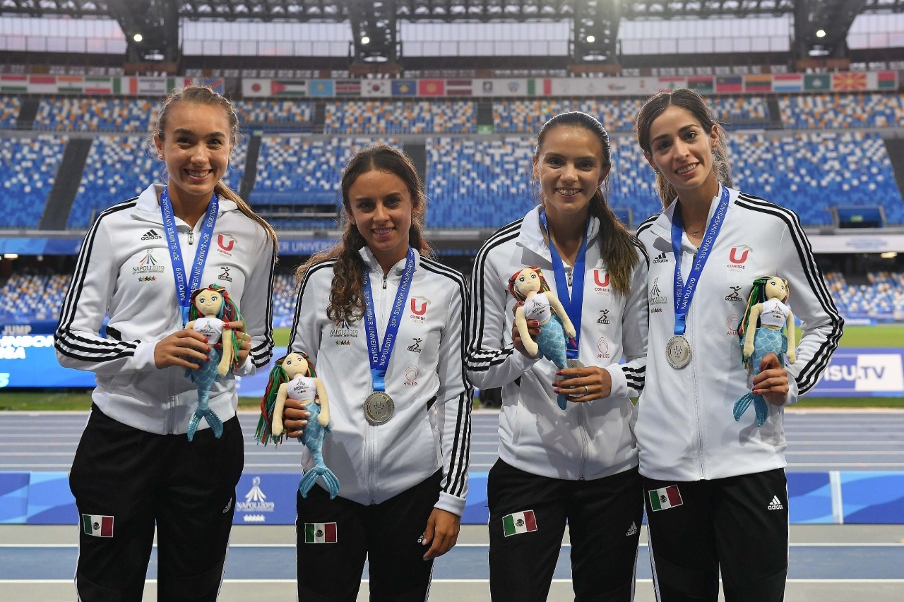 De izq. a der. Rosa Cook, Frida Corona, Dania Aguillón y Paola Morán. Foto: CONADE