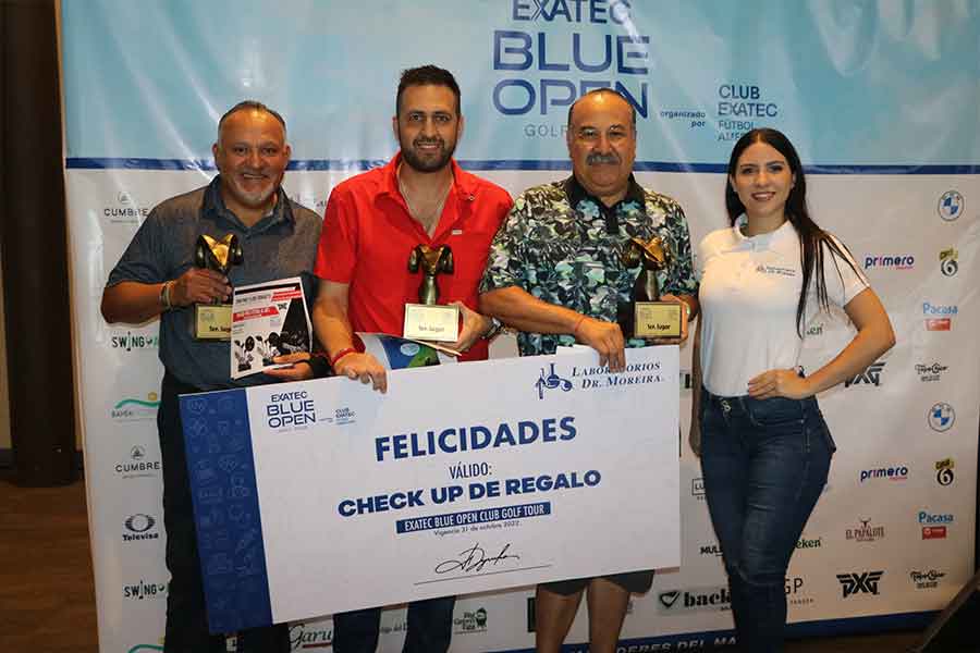 Ganadores del primer lugar del torneo de Golf EXATEC Blue Open.