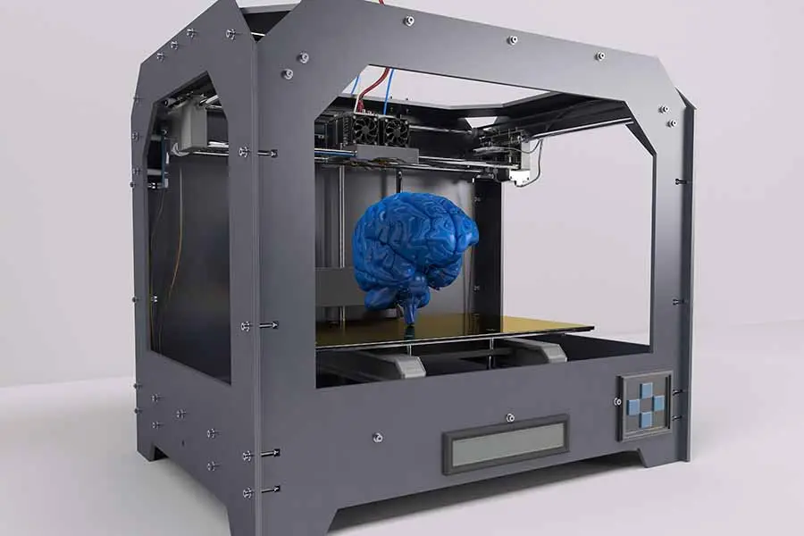 Impresora hace una bioimpresión 3D de un cerebro.