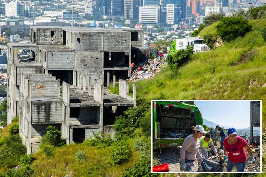 Vecinos y voluntarios de la iniciativa limpiaron un edificio abandonado en el cerro.