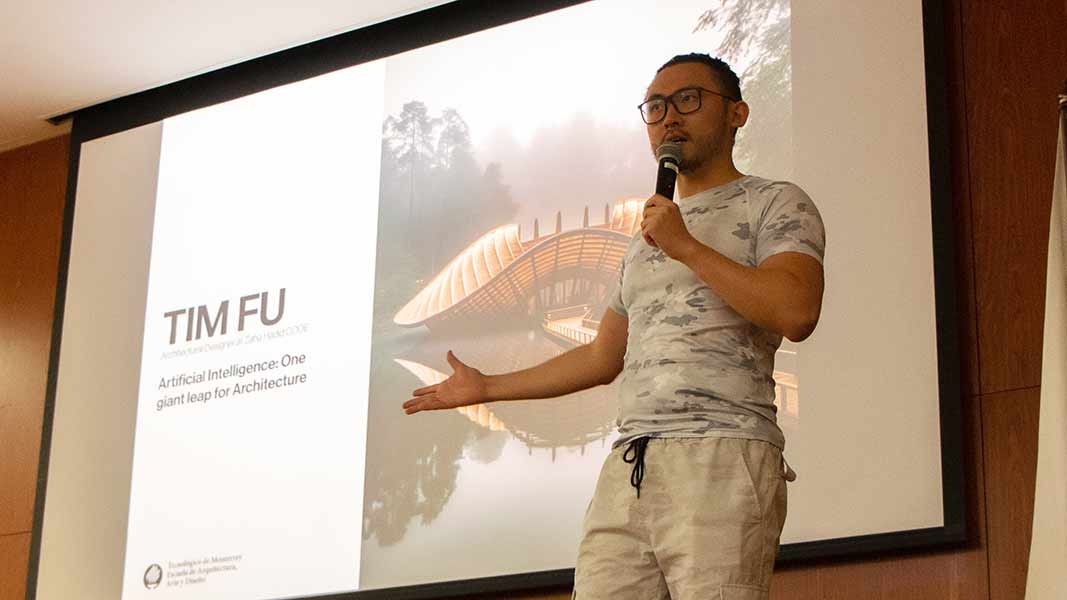 Aportaciones de la inteligencia artificial a la arquitectura fue el tema de la ponencia de Tim Fu en el Tec Guadalajara.