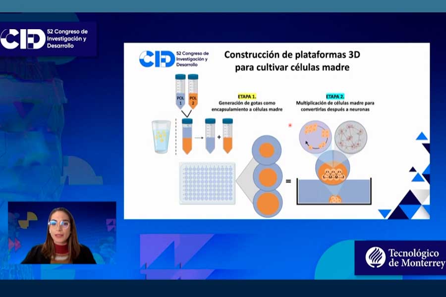 La joven investigó sobre la producción de células madre en una plataforma 3D.