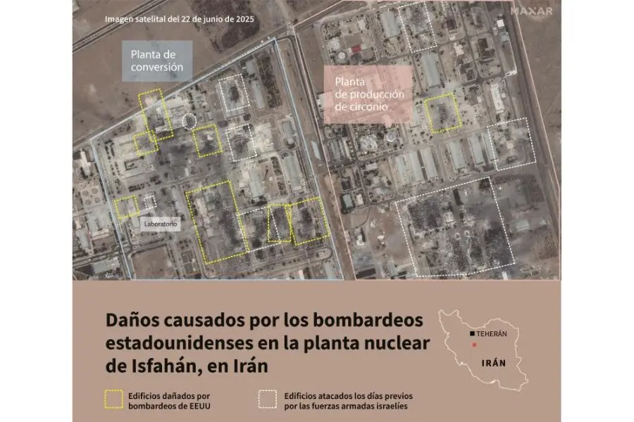 Gráfico ataque a planta en Irán