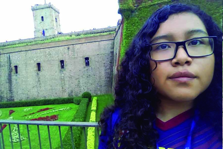 Karen en el Castillo de Montjuïc. 