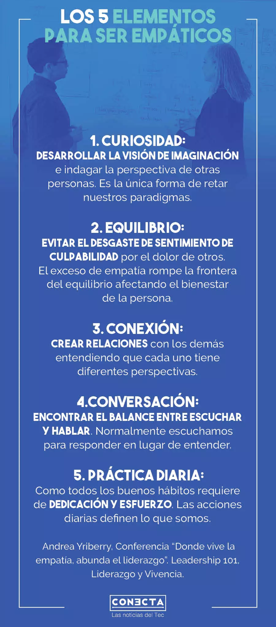 infografía los 5 elementos para ser empático