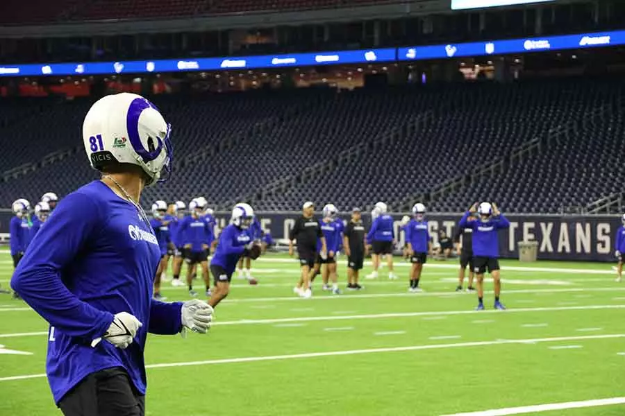 Los Borregos Monterrey entrenaron una en el NRG Stadium la noche previa al clásico.