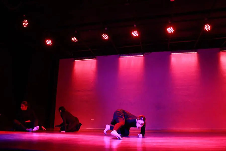 Profesora Sofía Martínez en una presentación de danza contemporánea  