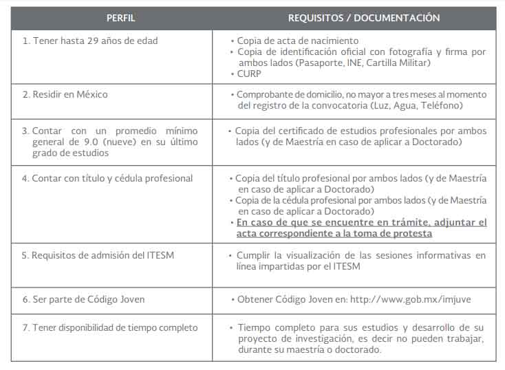 Requisitos beca IMJUVE