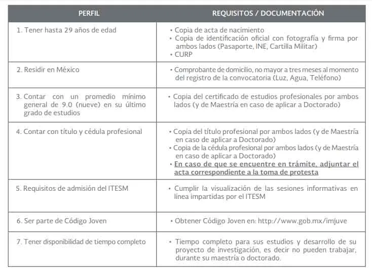 Requisitos beca IMJUVE