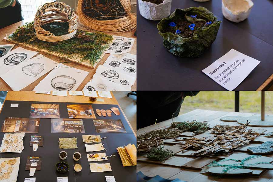 Fotos de proyectos de dise&ntilde;o expuestos.