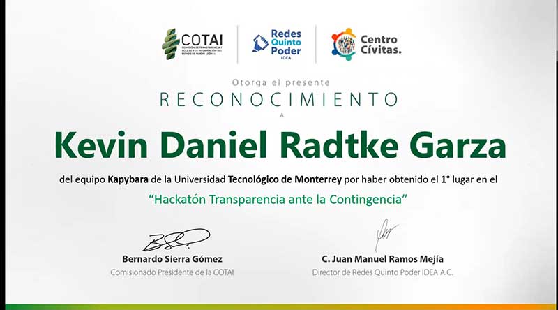 Recononocimiento Daniel Radtke