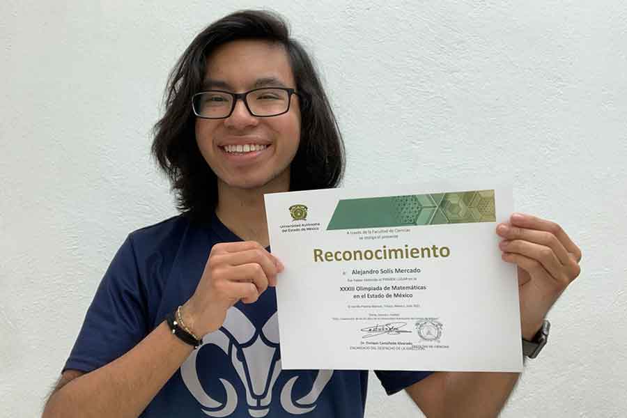 Reconocimiento de ganador de la Olimpiada Estatal de Matemáticas