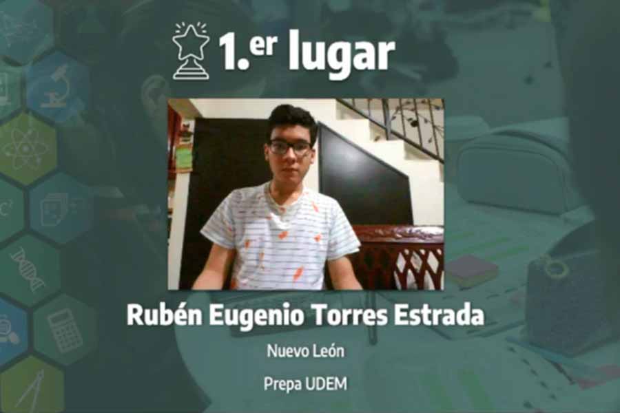 Rubén Torres, , ganador de categoría de biología, 16 Concurso Internacional de Ciencias