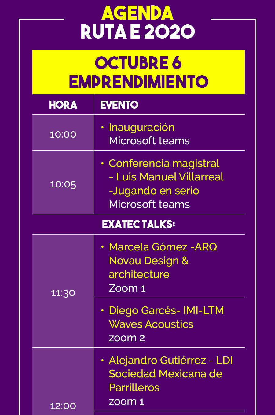 Agenda Ruta E