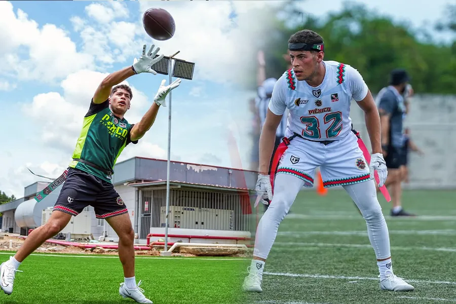 Sa&iacute;d R&iacute;os, alumno del Tec CCM, durante el Campeonato Continental de Flag Football en Panam&aacute; 2025.