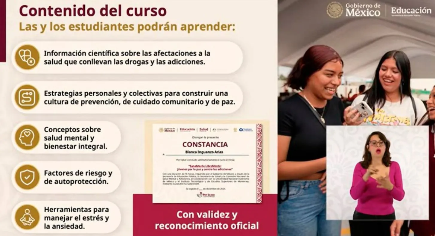 Los estudiantes recibirán, al concluir el curso, una constancia de acreditación por parte del Tec, UNAM e instancias oficiales.