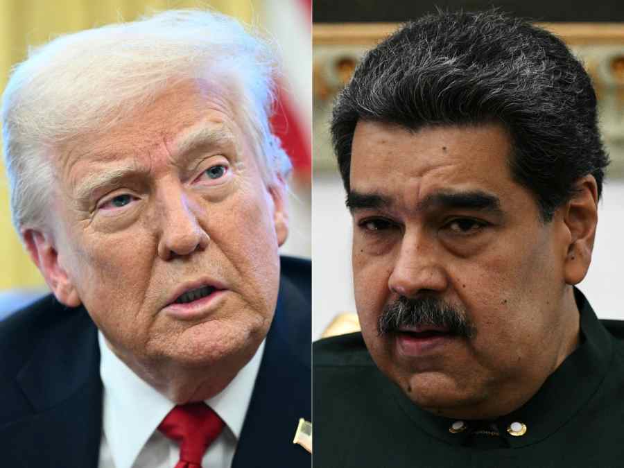 El presidente de EU, Donald Trump, y el presidente de Venezuela, Nicolás Maduro. Foto: AFP