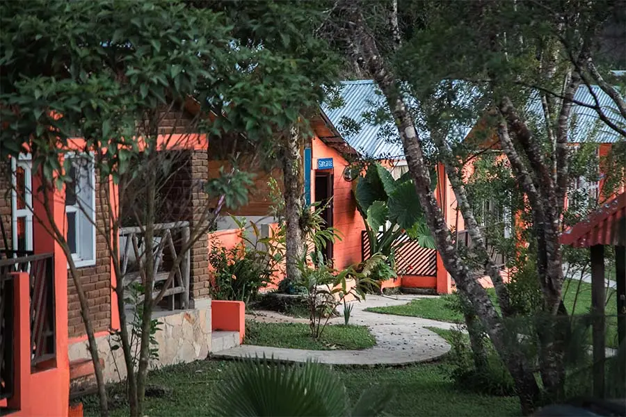 vista de las cabañas