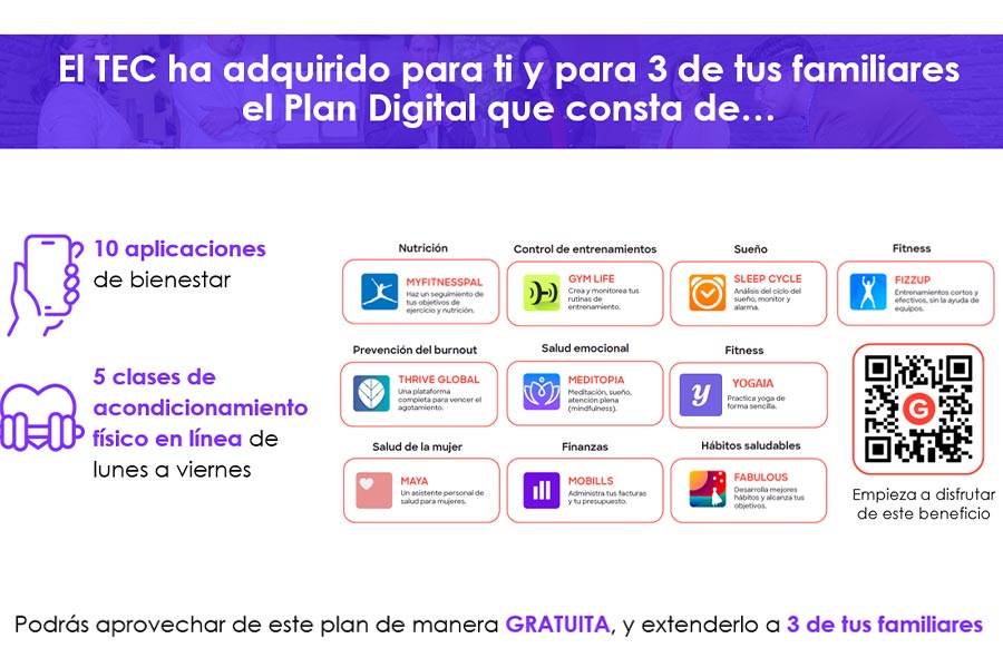 El Plan Digital incluye 10 apps premium sin costo para colaboradores Tec.