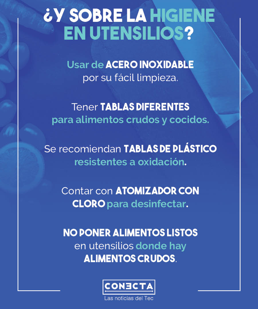 Infografía higiene de los utensilios