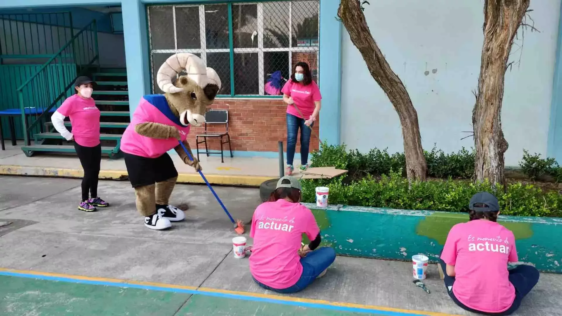 Los voluntarios realizaron adecuaciones de espacios en las escuelas públicas.