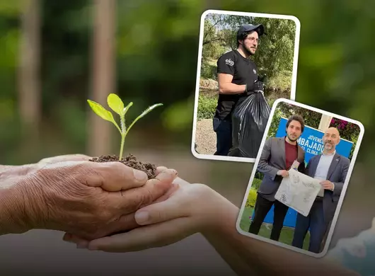 Miguel Padilla realizando labor medioambiental