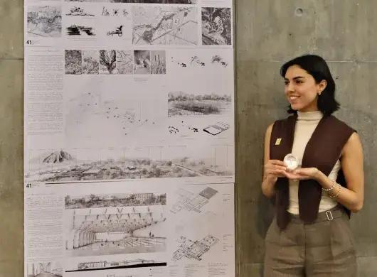 Valeria Márquez Castro fue reconocida con el primer lugar en el Concurso Nacional de Composición Arquitectónica Alberto J. Pani por su proyecto deportivo inclusivo. 