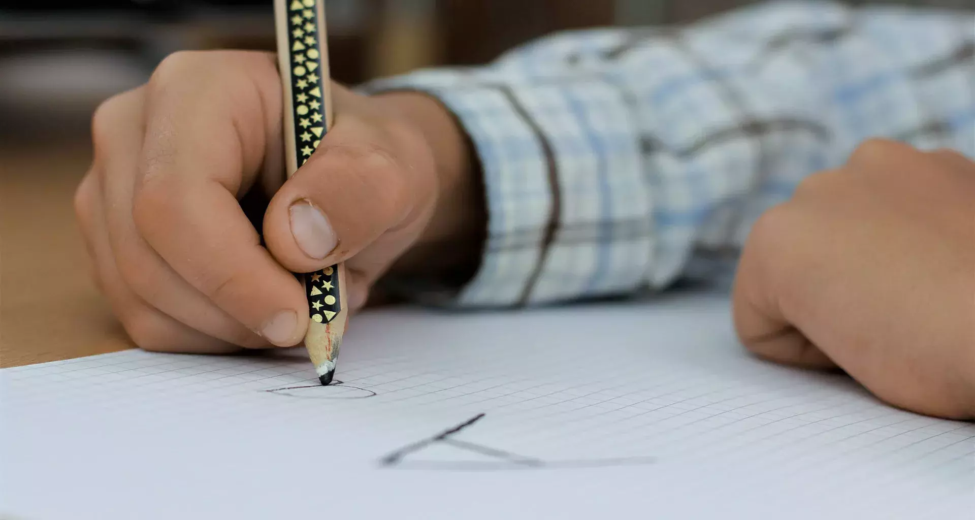 Estudiante trabajando en casa