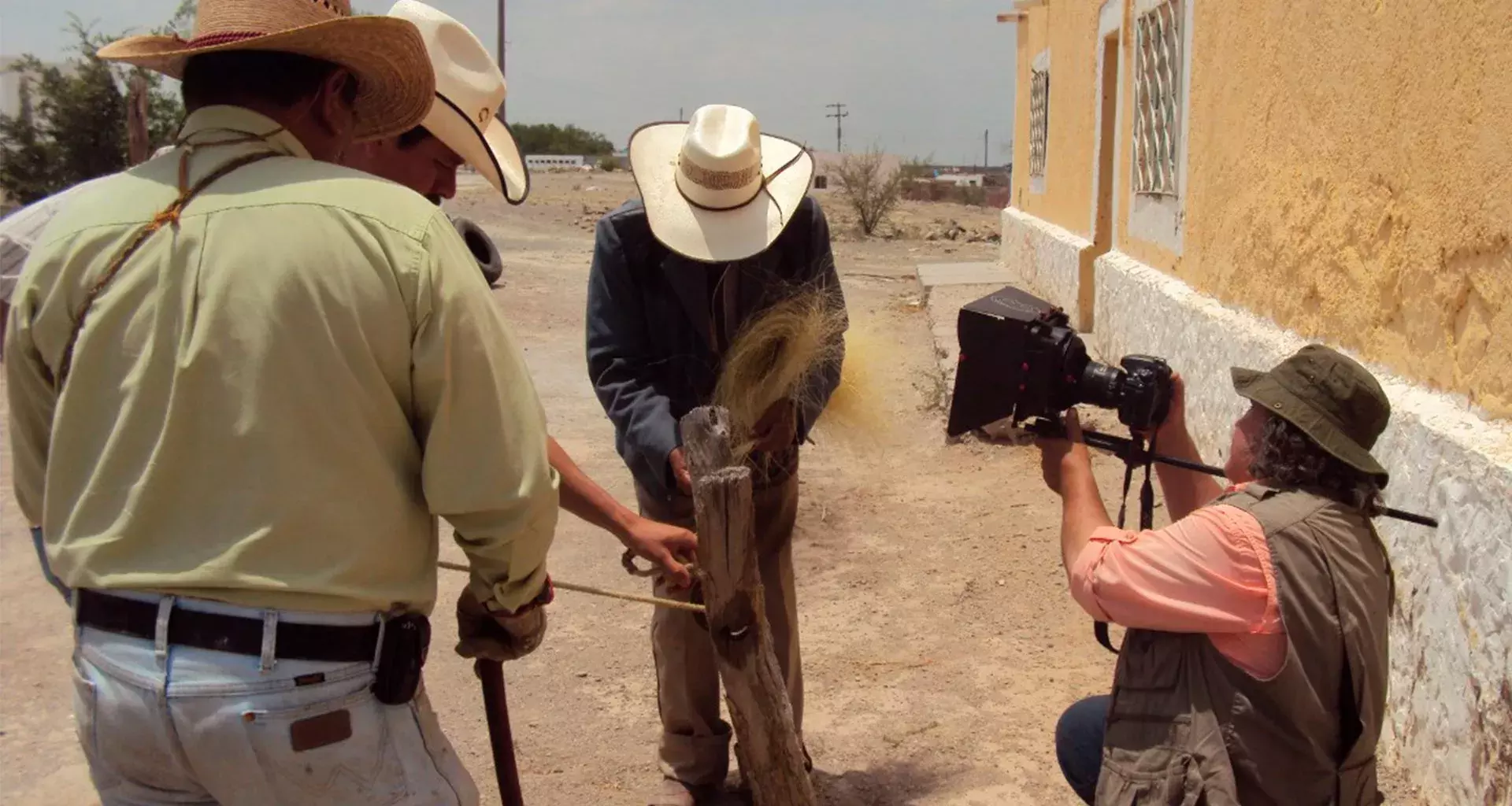 Sergio grabando la película